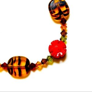 Red Tiger Flower Bracelet Long Handmade